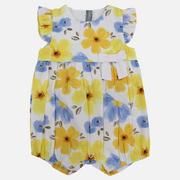 Baby Girls Cotton Romper – Flowers Print