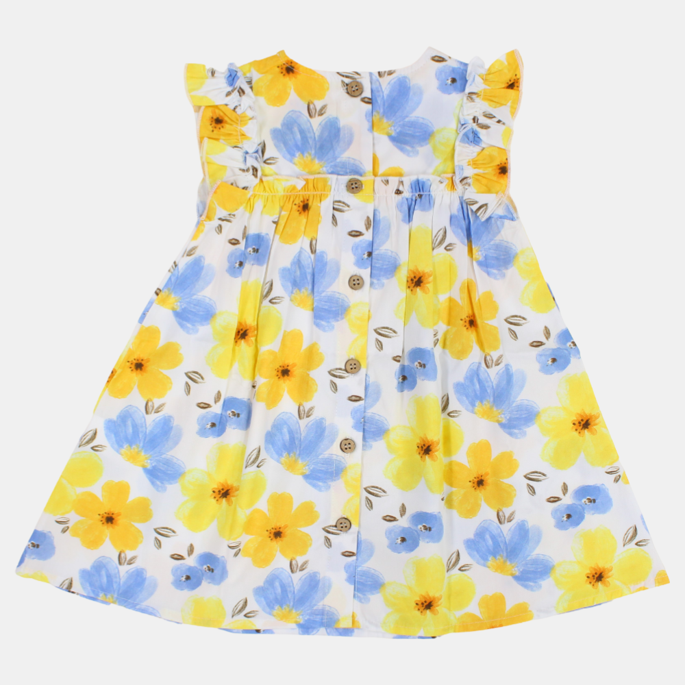 Baby Girls Sleeveless Dress – Floral Print