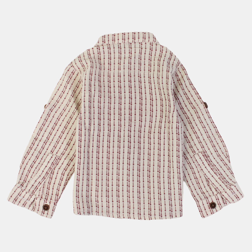 Baby Boys Cotton Shirt – Beige
