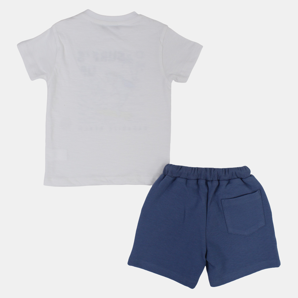 Baby Boys 2-Piece Outfit Set – Indigo & White