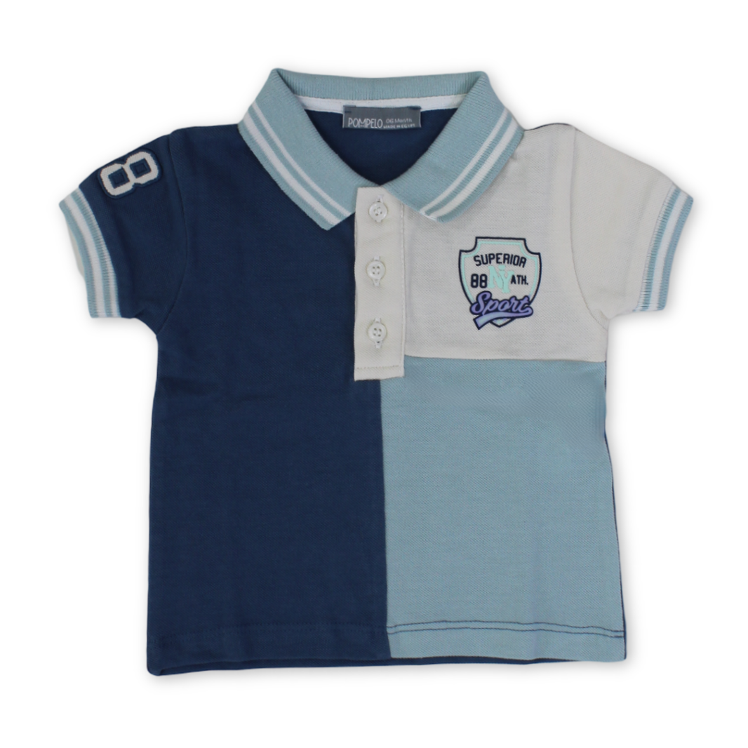 Baby Boys Cotton Polo – Baby Blue - Clothing - Pompelo
