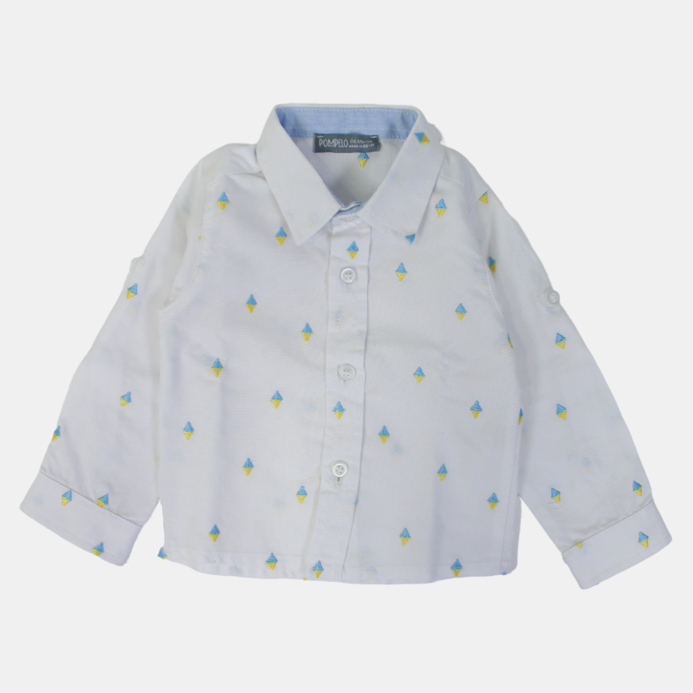 Baby Boys Cotton Shirt – Classic White