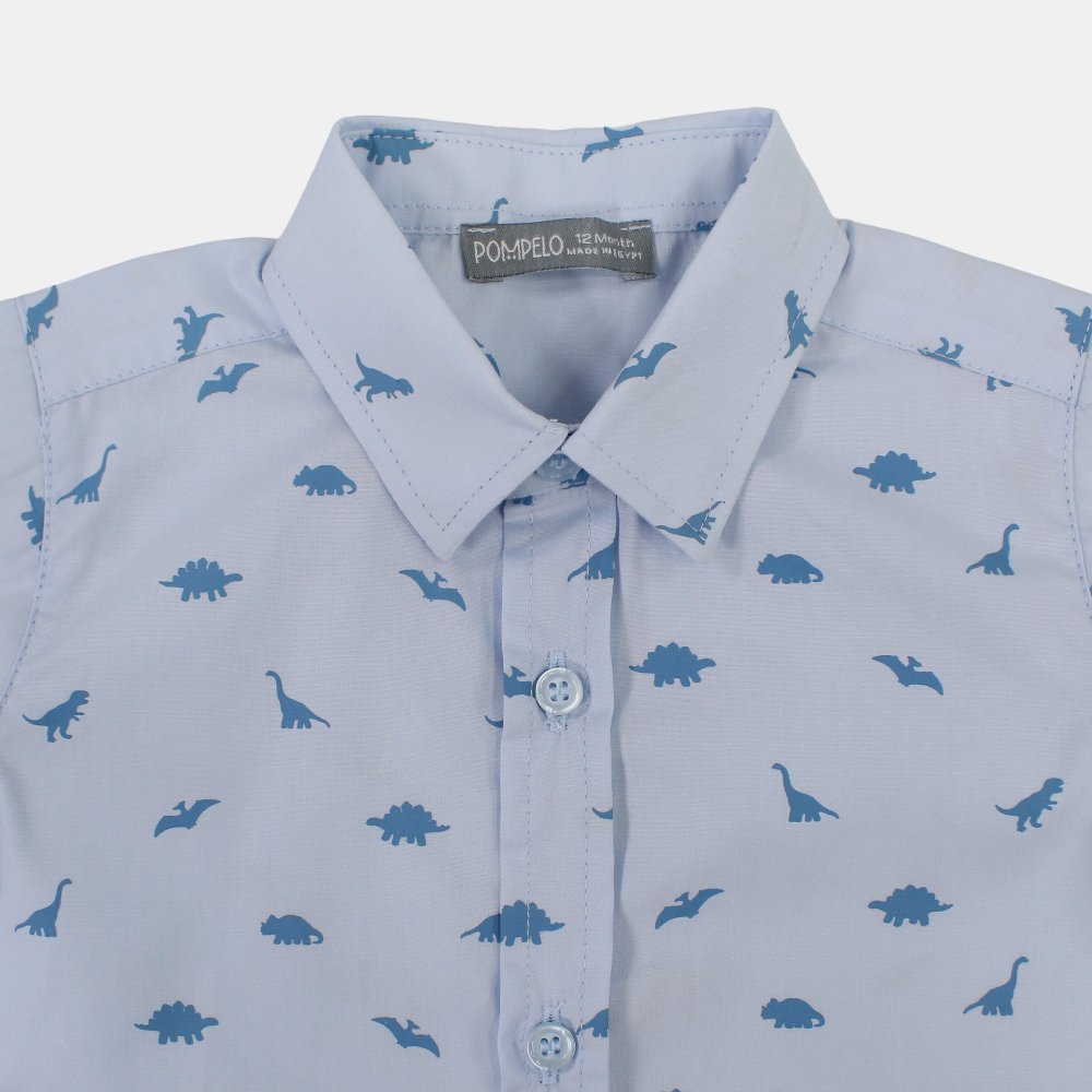 Baby Boys Cotton Shirt – Light Blue