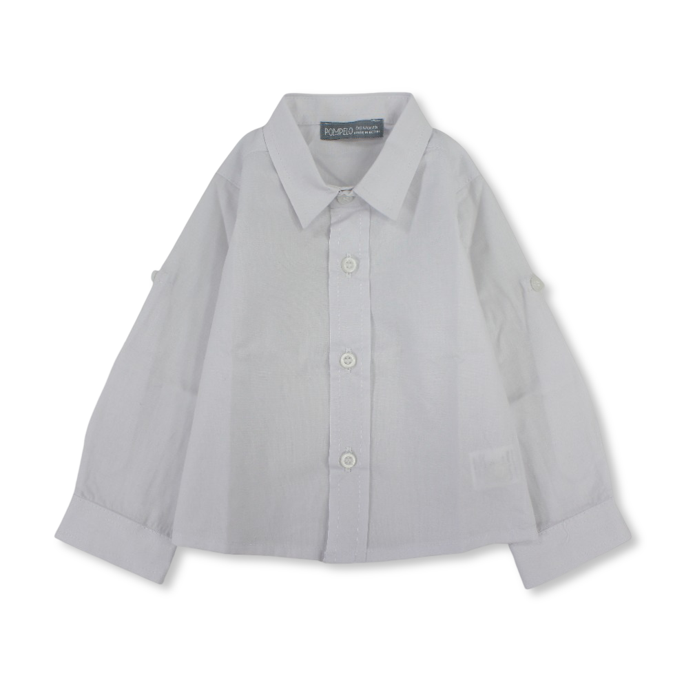 Baby Boys Cotton Shirt – White