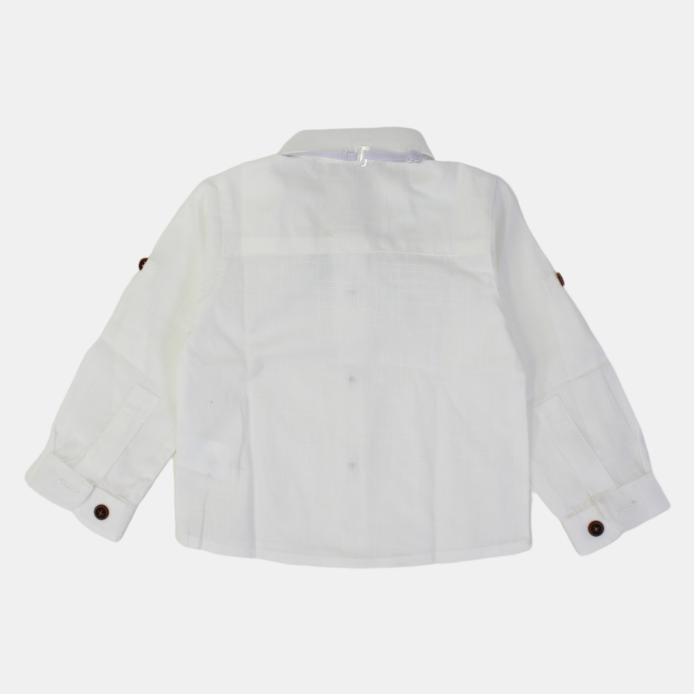 Baby Boys Cotton Shirt – White