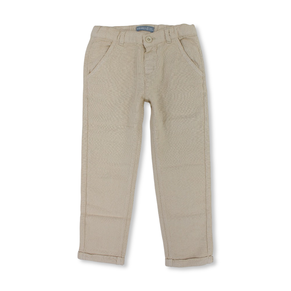 Baby Boys Cotton Pants – Beige