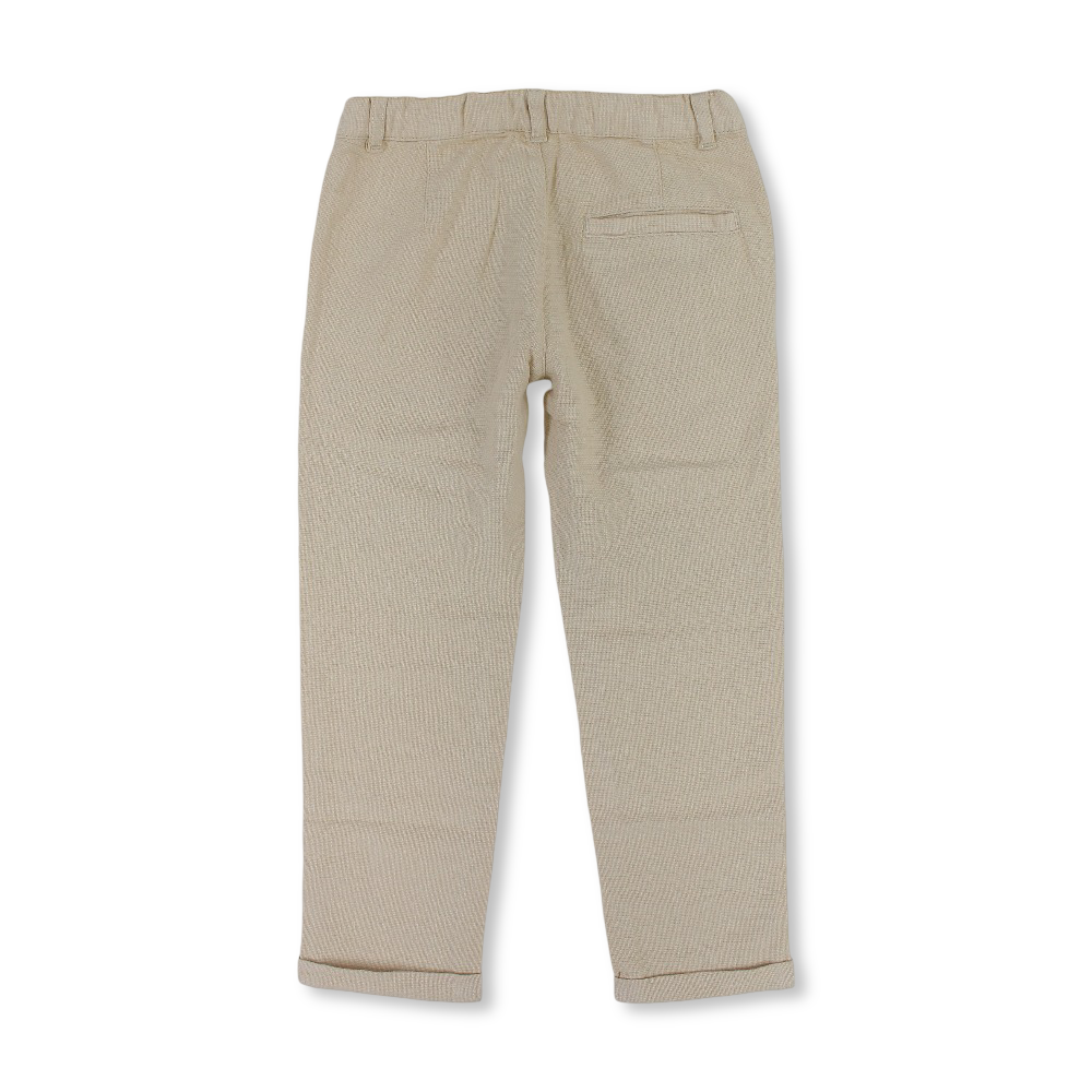 Baby Boys Cotton Pants – Beige
