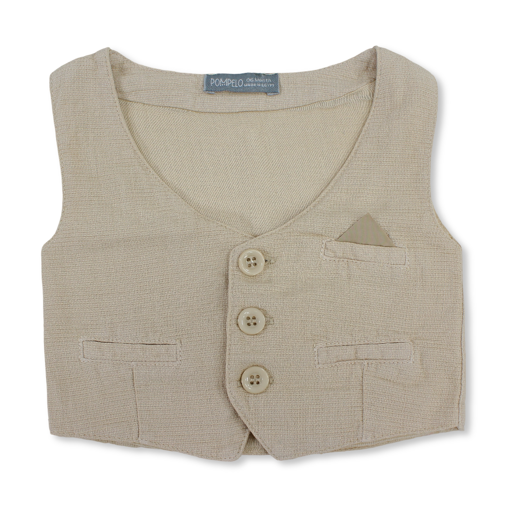 Baby Boys Cotton Vest – Beige