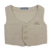 Baby Boys Cotton Vest – Beige