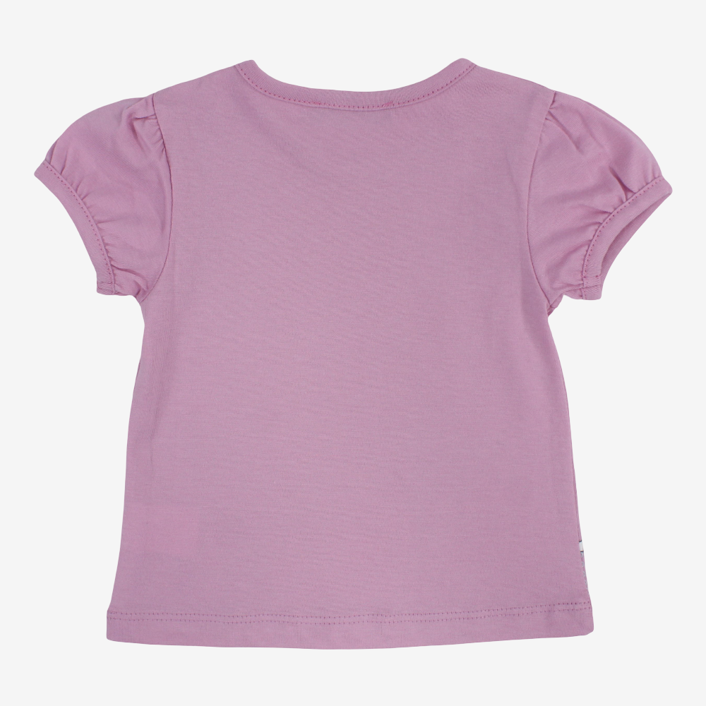 Baby Girls Cotton T-Shirt – Pink with Cute Kittens Print