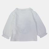 Baby Girls' Cotton Ruffled Wrist T-Shirt – Off-White Elegance