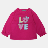 Baby Girls' Cotton Ruffled Wrist T-Shirt – Fuchsia Fun