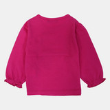 Baby Girls' Cotton Ruffled Wrist T-Shirt – Fuchsia Fun