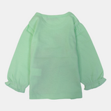 Baby Girls' Cotton Ruffled Wrist T-Shirt – Pistachio Green