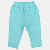 Baby Girls Cotton Leggings - Mint Green with Little Stars