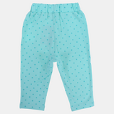 Baby Girls Cotton Leggings - Mint Green with Little Stars