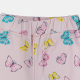 Baby Girls Cotton Leggings – Pink with Butterflies