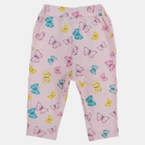 Baby Girls Cotton Leggings – Pink with Butterflies