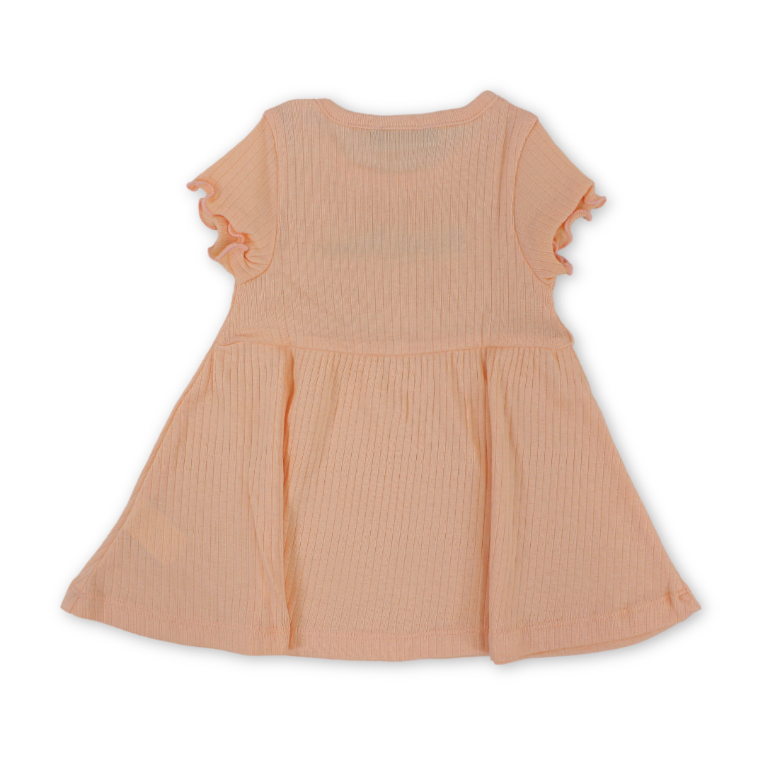 Baby Girls Cotton Dress – Salmon with "Mummy's Princess" Embroidery