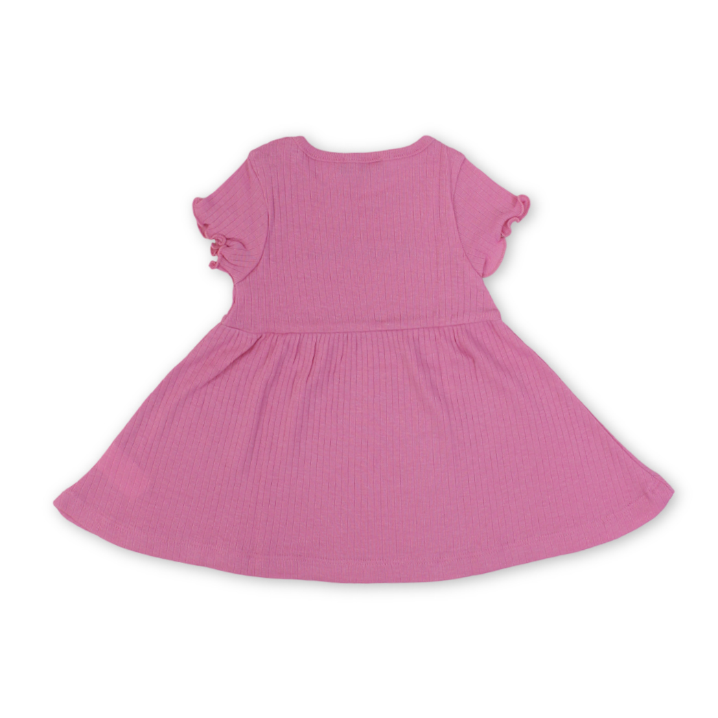 Baby Girls Cotton Dress – Fuchsia with "Mummy's Princess" Embroidery