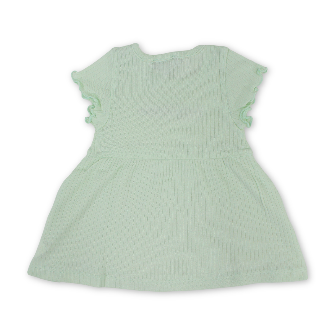 Baby Girls Cotton Dress – Mint with "Daddy's Princess" Embroidery