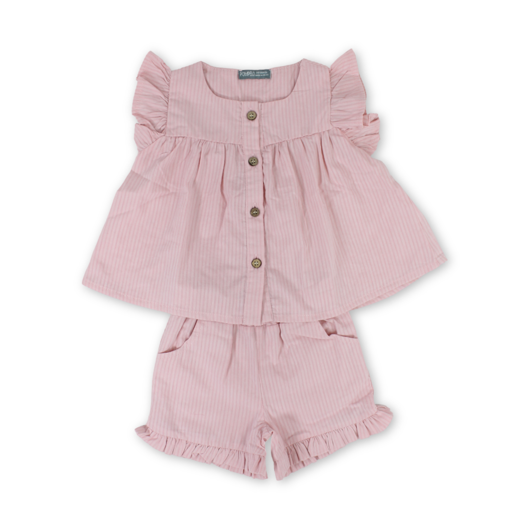 Baby Girls Cotton 2-Piece Outfit Set – Pink
