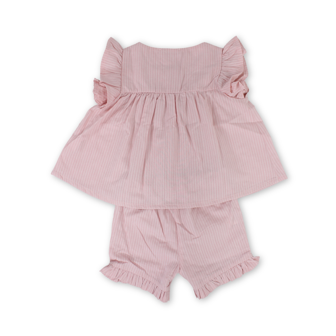 Baby Girls Cotton 2-Piece Outfit Set – Pink