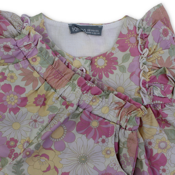 Baby Girls Cotton 2-Piece Outfit Set – Multicolor