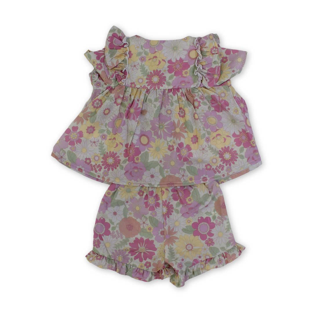 Baby Girls Cotton 2-Piece Outfit Set – Multicolor