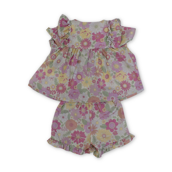 Baby Girls Cotton 2-Piece Outfit Set – Multicolor
