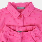 Baby Girls Gabardine 2-Piece Outfit Set – Fuchsia