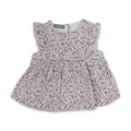 Baby Girls Cotton Blouse – Off-White with Flowers Print