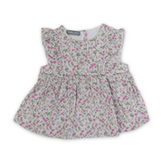 Baby Girls Cotton Blouse – Off-White with Flowers Print
