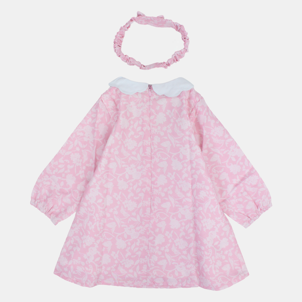 Baby Girls Long-Sleeved Dress – Pink
