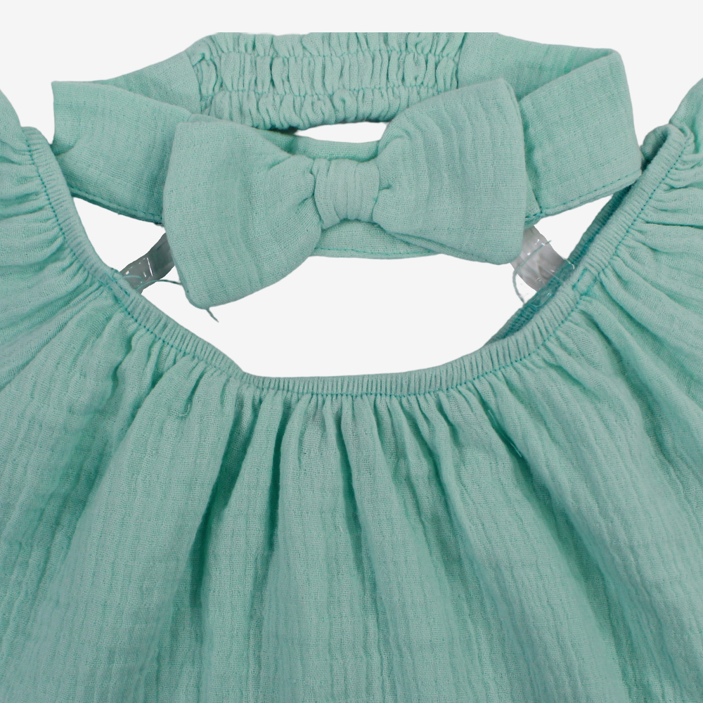 Girls Cotton Blouse - Ruffled Shoulders