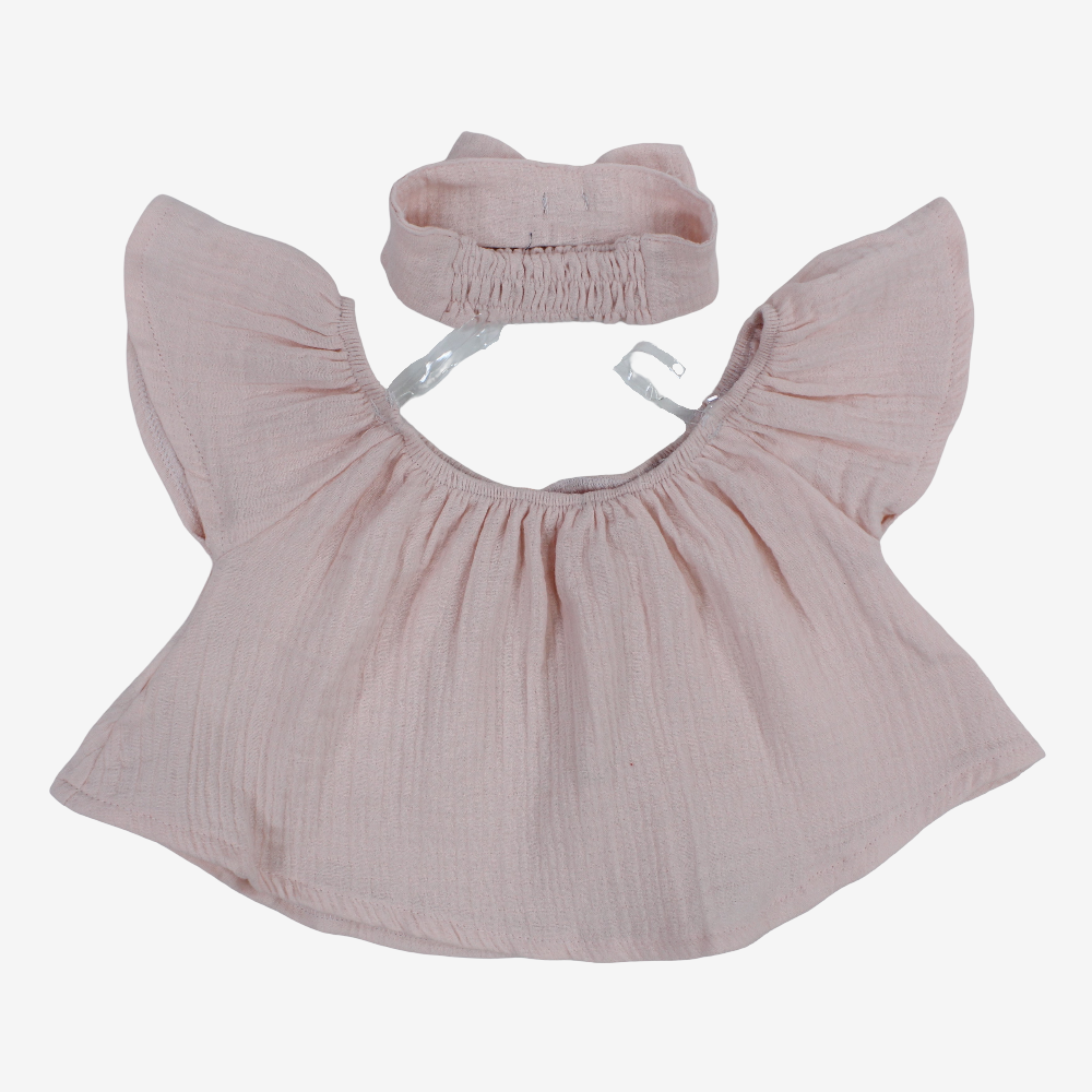 Girls Cotton Blouse - Ruffled Shoulders
