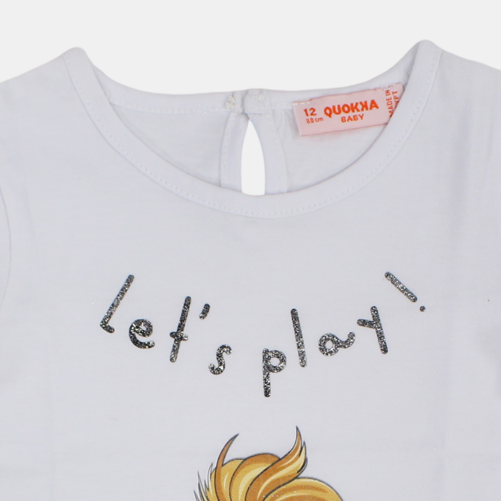 Baby Girls Cotton T-Shirt - Cute Smiling Girl Print