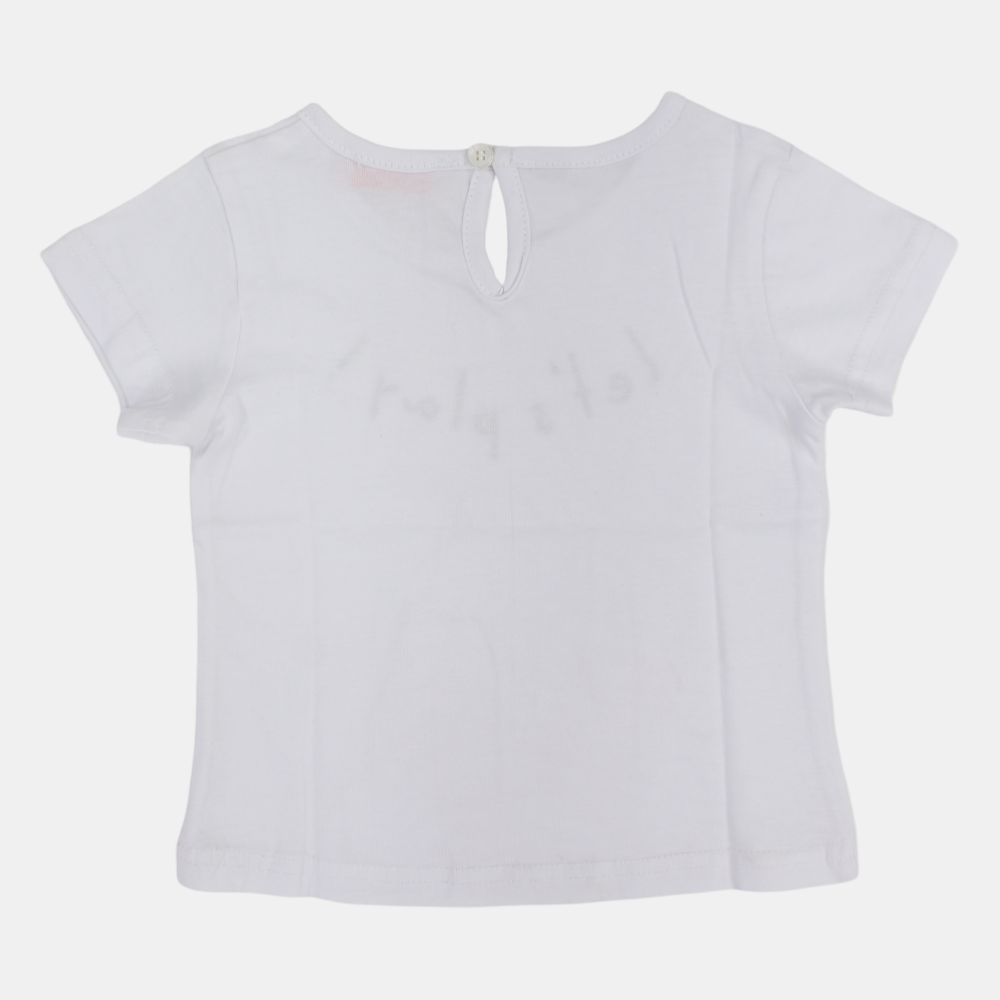 Baby Girls Cotton T-Shirt - Cute Smiling Girl Print