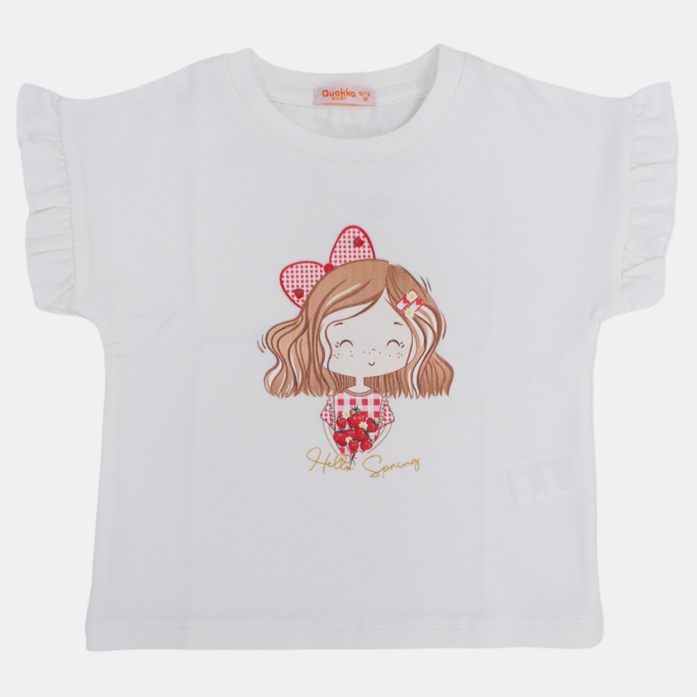 Baby Girls Cotton T-Shirt - Adorable Girl Print