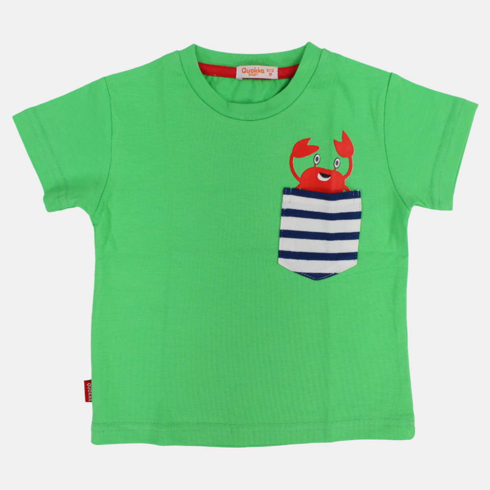 Boys Cotton T-Shirt - Cute Crab Print