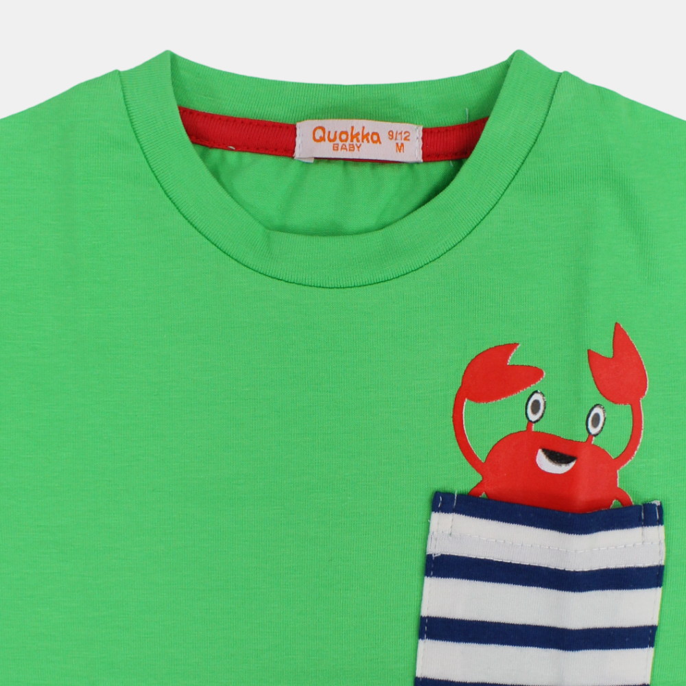Boys Cotton T-Shirt - Cute Crab Print