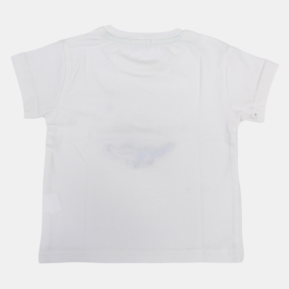 Boys Short-Sleeved Cotton T-Shirt with Happy Croco Print