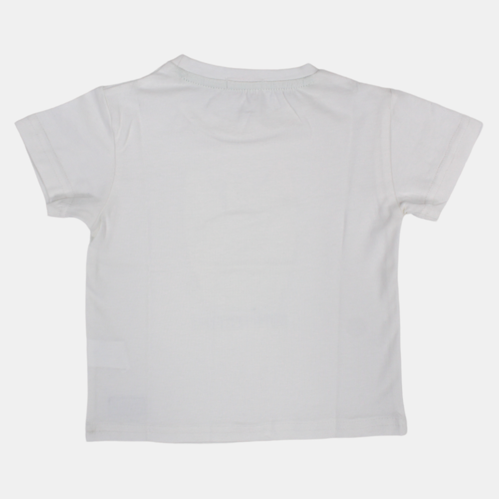 Boys Short-Sleeved Cotton T-Shirt with Happy Crocodile Print