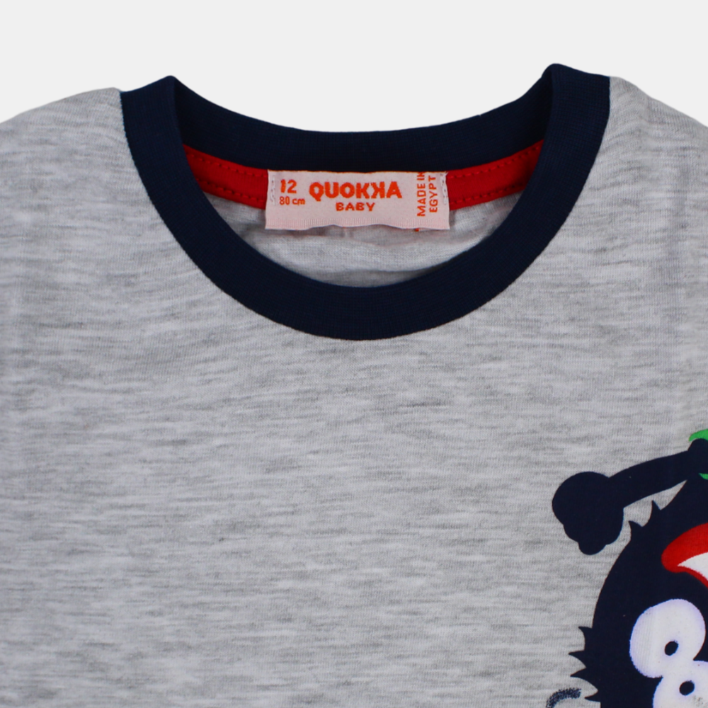 Baby Boys Cotton Short-Sleeved T-Shirt with a Fun Design