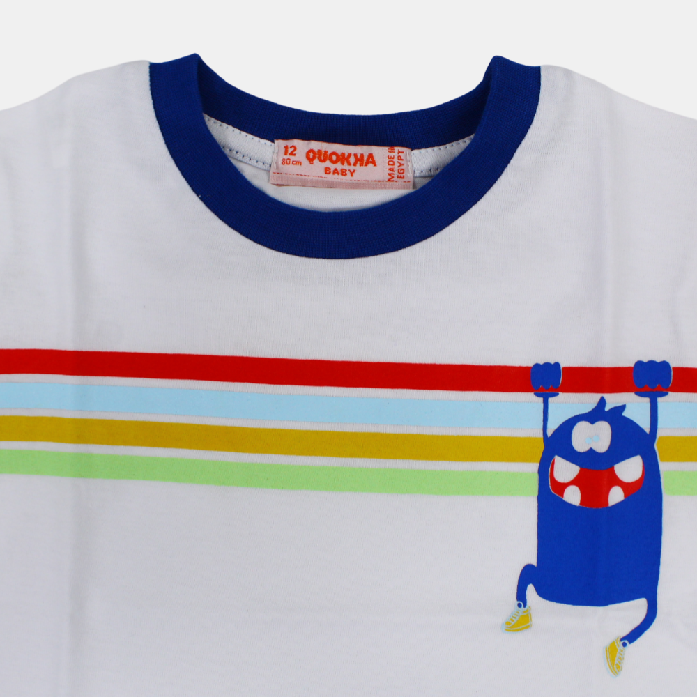 Baby Boys Cotton Short-Sleeved T-Shirt with a Fun Design