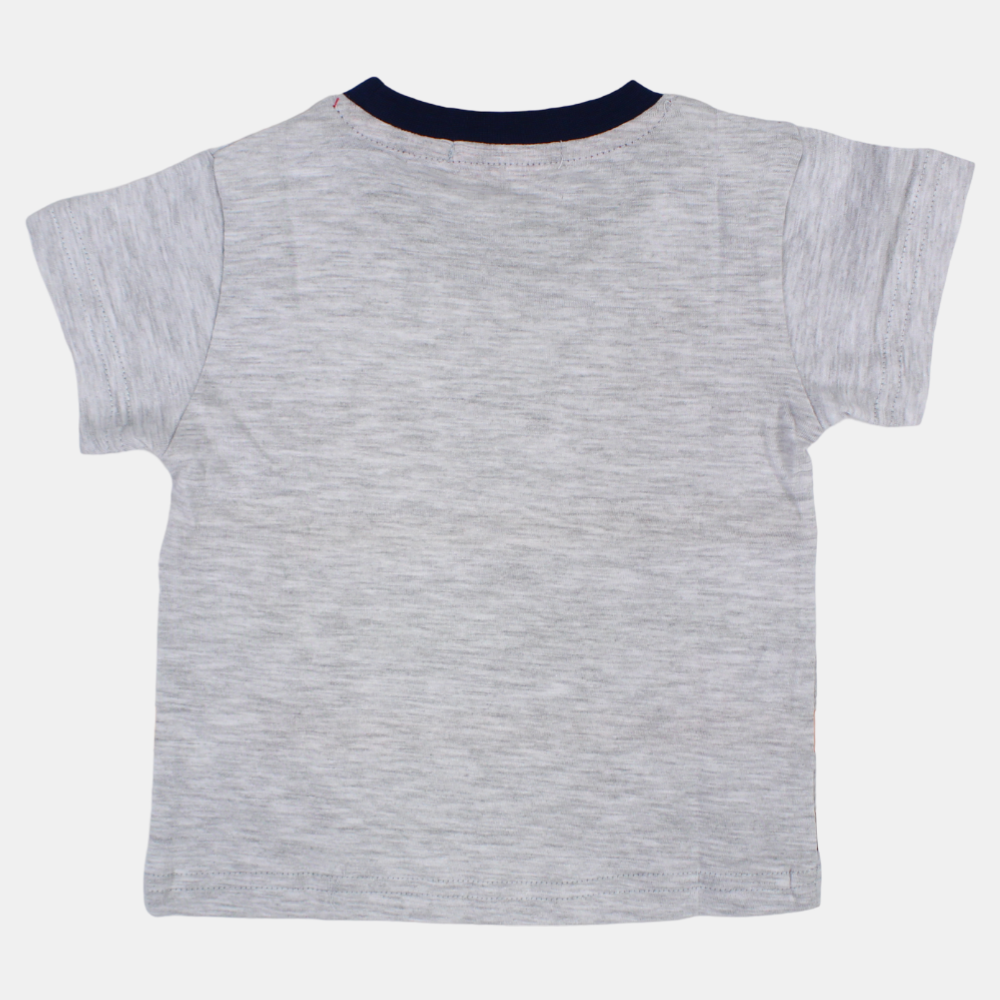 Baby Boys Cotton Short-Sleeved T-Shirt with a Fun Design