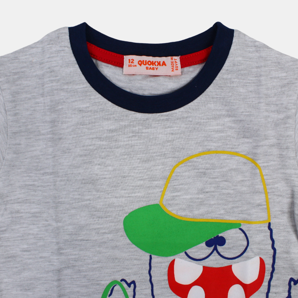 Baby Boys Cotton Short-Sleeved T-Shirt with a Fun Design