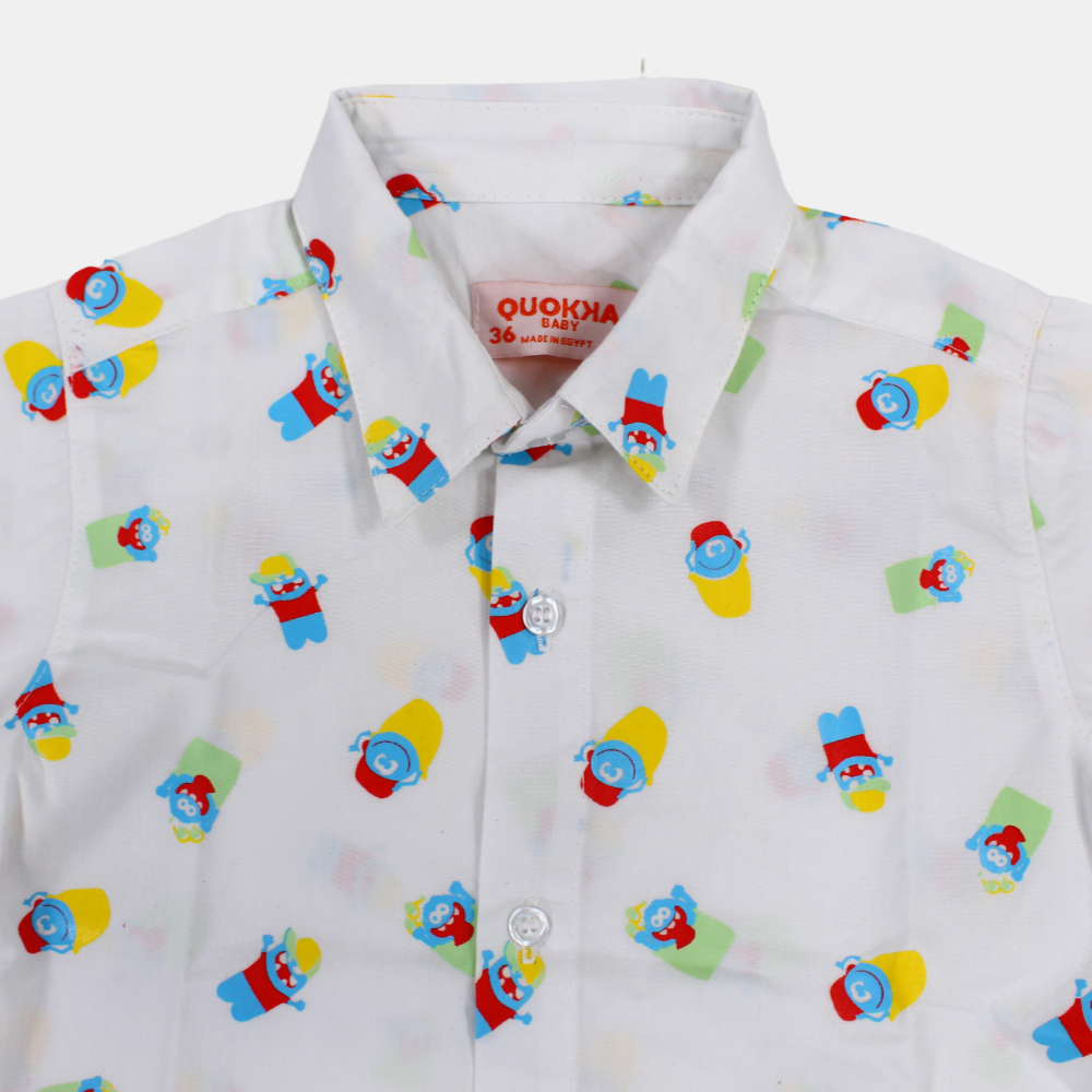 Boys Cotton Short-Sleeved Shirt with a Fun Design