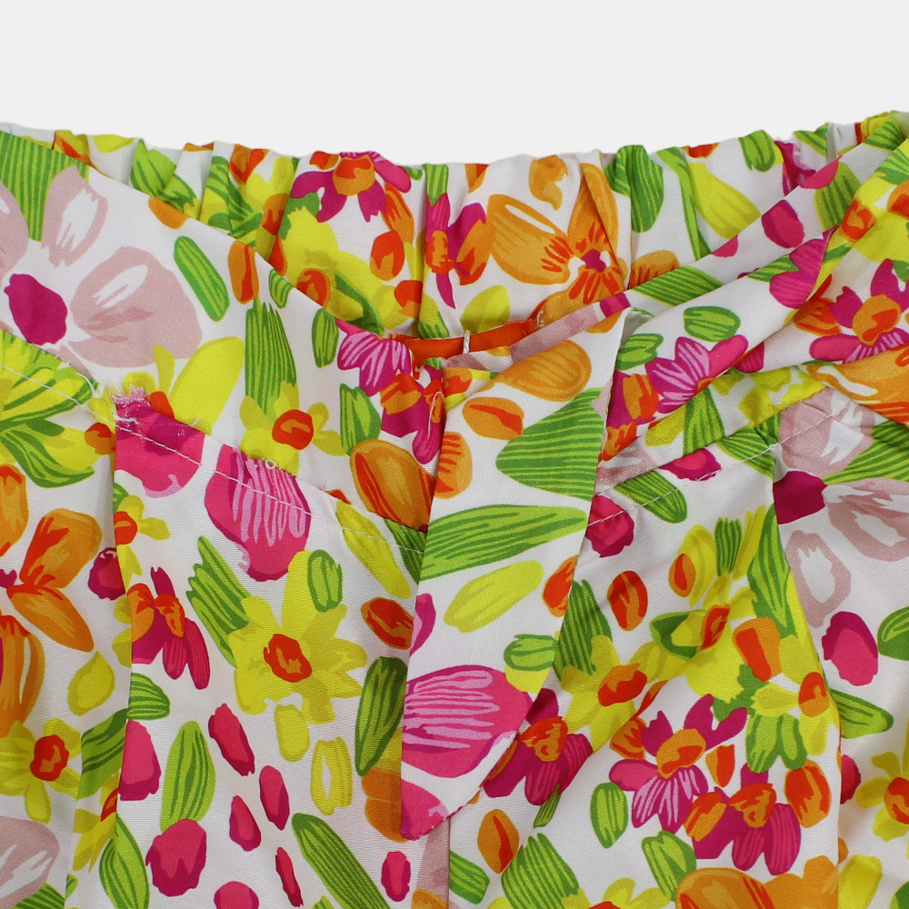 Girls Polyester Shorts - Floral Print