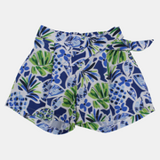 Girls Polyester Shorts - Leaves Print